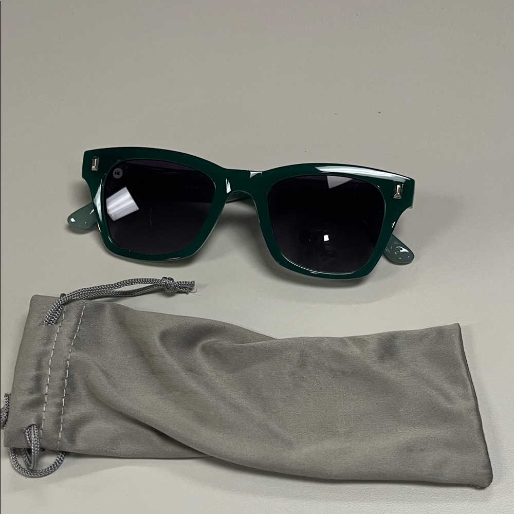 Knockaround Green Sunglasses with soft sac